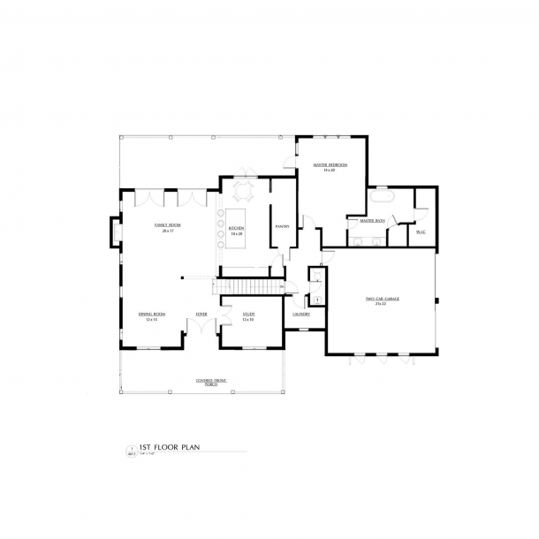 The Bluffton 1st floor plan